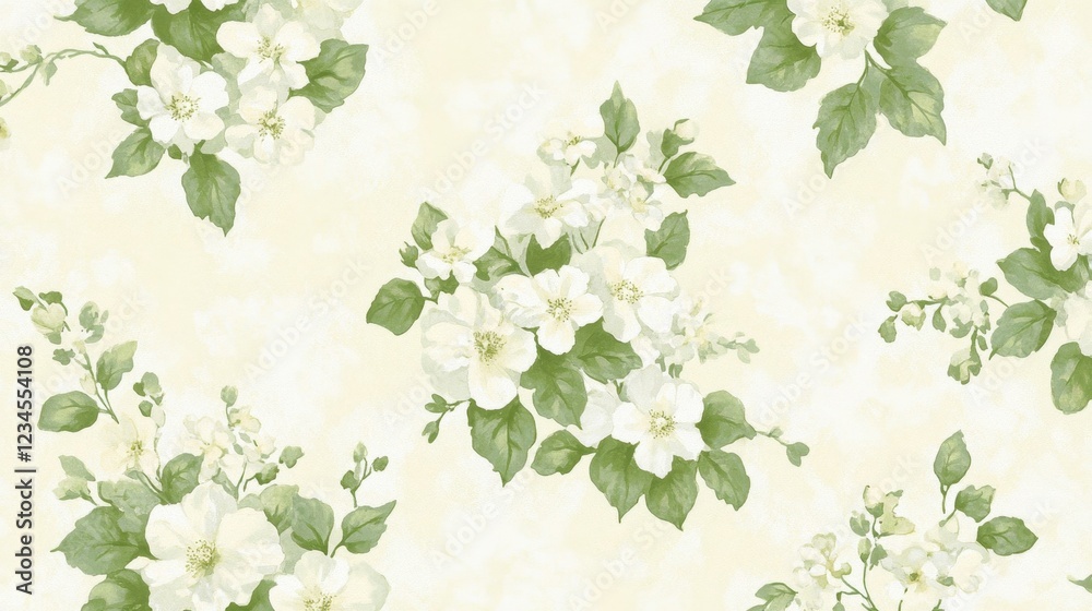 Fototapeta premium Elegant White Flower Pattern