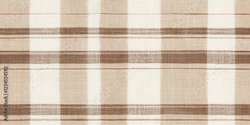 Tan and White Plaid Fabric ...