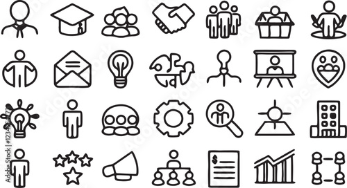 some graphic related  line art icon set vector illustration art 