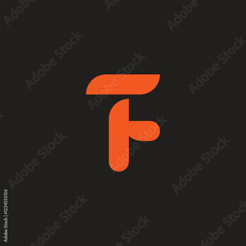 Letter F bold initial modern rounded minimal logo icon design