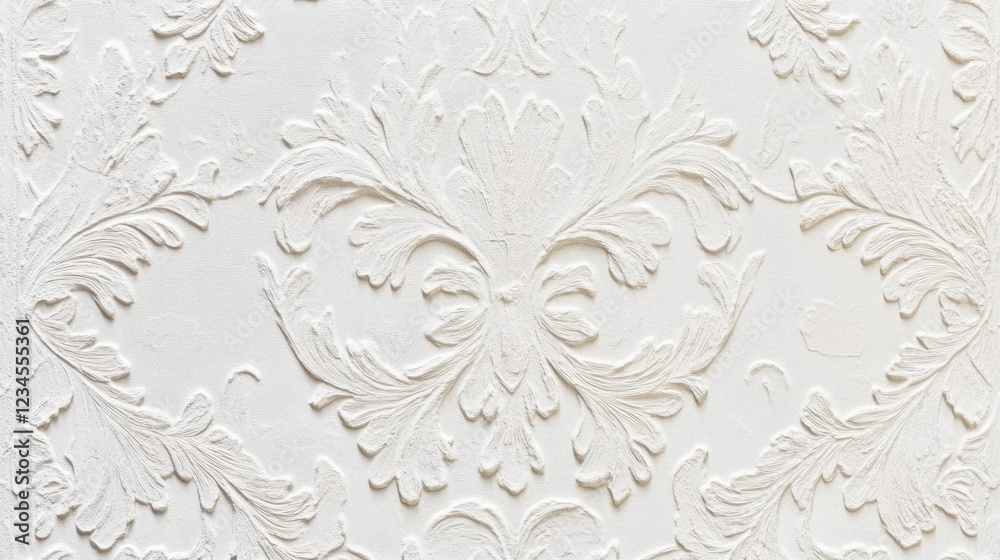 White Embossed Floral Wall Texture White Embossed Floral Wall Texture