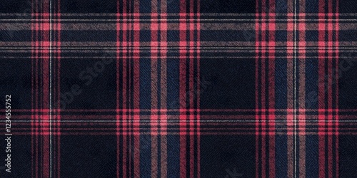 Navy and Red Plaid: A close...