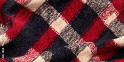 Red, Navy and Cream Plaid T...