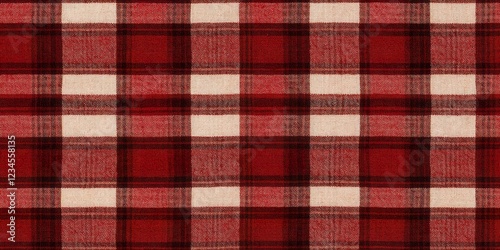 Red and Cream Plaid Texture...