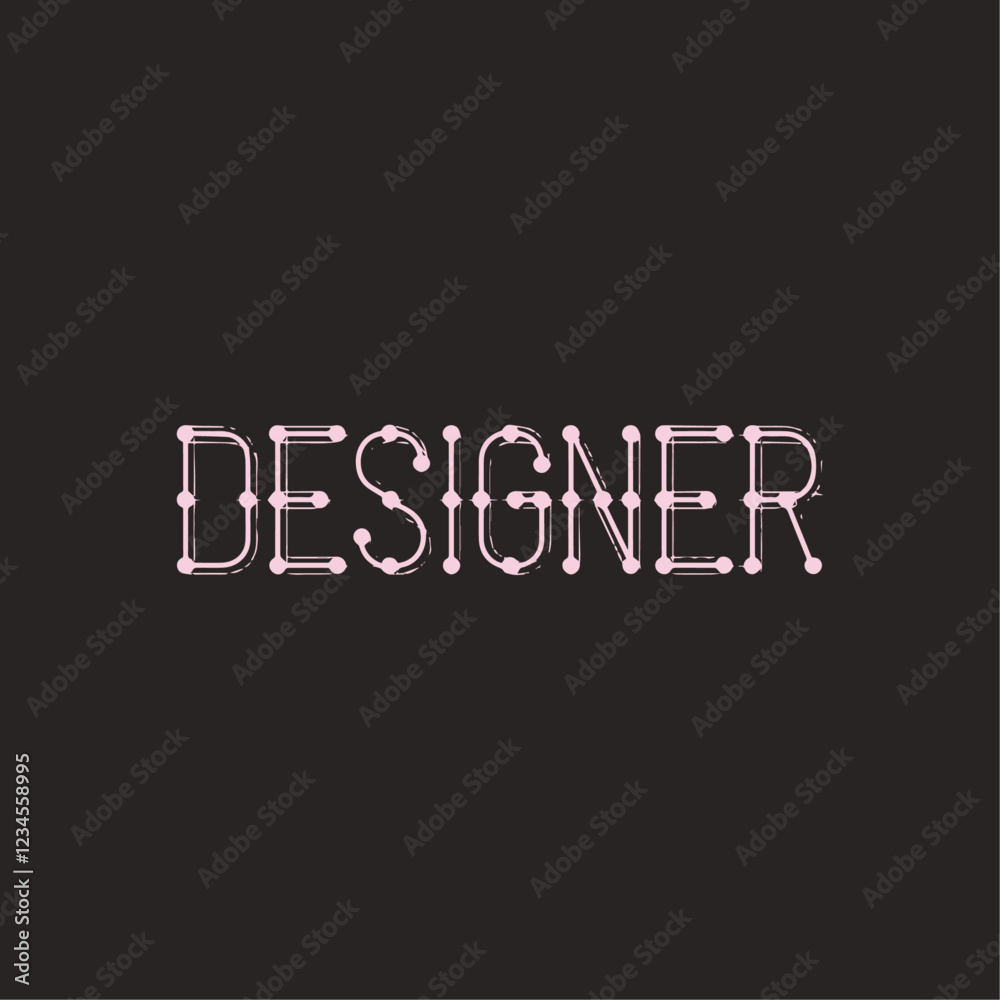 Obraz premium Designer Text Written Typography Template Background Vector Illustration Wallpaper Featuring Creative Graphic Design, Artist Tools, Digital Art, and Modern Design Concepts.