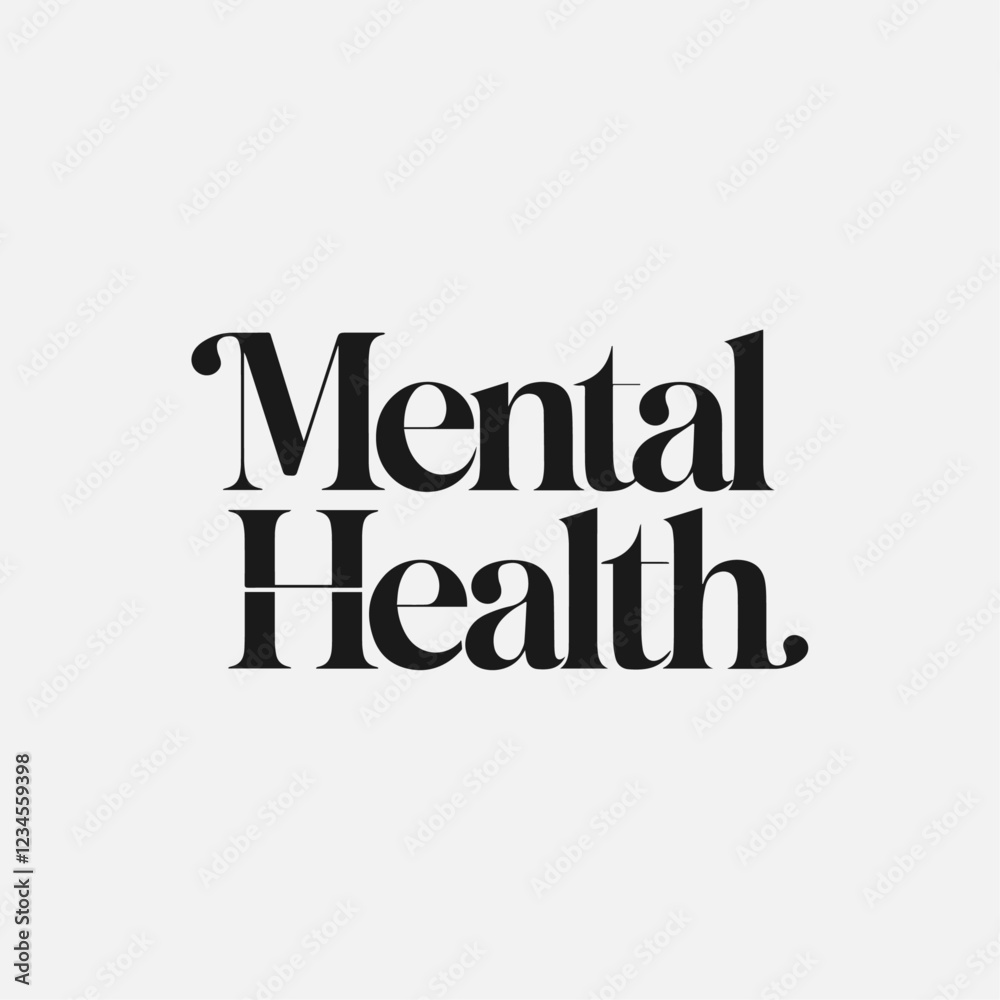 Mental Health Written Text Typography Vector Illustration Template with Supportive Background Wallpaper for Wellness, Self-Care, and Emotional Well-Being Design Mental Health Written Text Typography Vector Illustration Template with Supportive Background Wallpaper for Wellness, Self-Care, and Emotional Well-Being Design