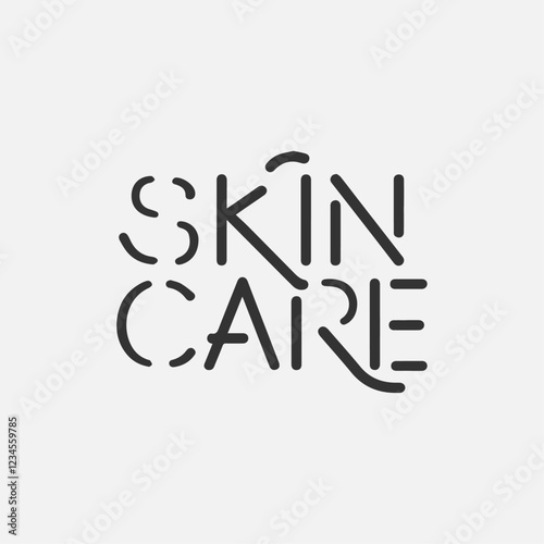 Skin Care Text Written Typography Template Background Vector Illustration Wallpaper Featuring Healthy Skin, Beauty Routine, Cosmetics, Hydration, and Natural Skincare Concepts