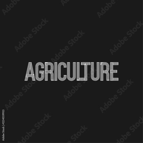 Agriculture Text Written Typography Template Background Vector Illustration Wallpaper Featuring Farming, Crops, Rural Life, Sustainable Agriculture, and Organic Farming Concepts
