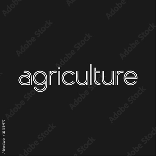 Agriculture Text Written Typography Template Background Vector Illustration Wallpaper Featuring Farming, Crops, Rural Life, Sustainable Agriculture, and Organic Farming Concepts