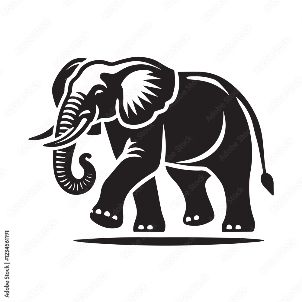 Obraz premium Elephant Head Silhouette vector