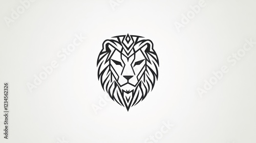 Geometric lion head design, white background, logo use