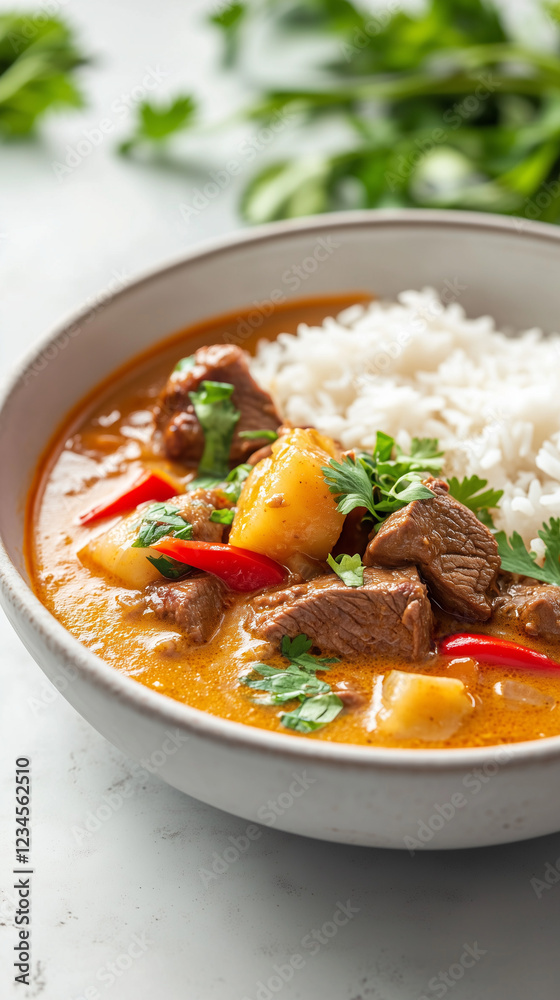 Thai Massaman Curry with Beef and Rice Thai Massaman Curry with Beef and Rice