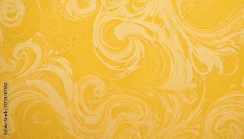 Swirling Abstract Pattern: An ethereal dance of white swirls on a vibrant yellow background evokes a sense of movement, energy, and abstract beauty.