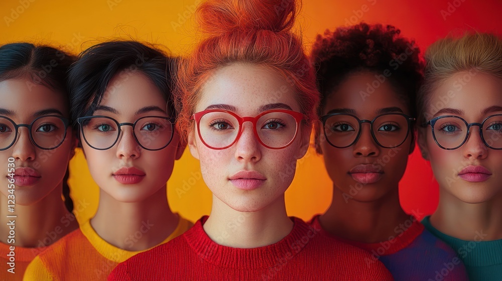 Obraz premium Diverse women eyewear fashion studio portrait