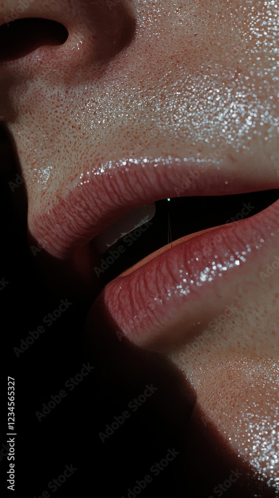 Obraz premium Intimate moment of human emotions close-up dark lighting artistic concept