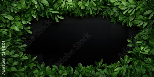 Lush Green Frame on Black: ...