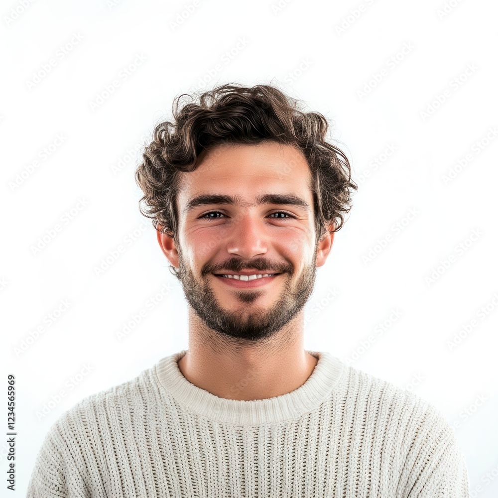 Fototapeta premium Portrait of a smiling man background happy smile.