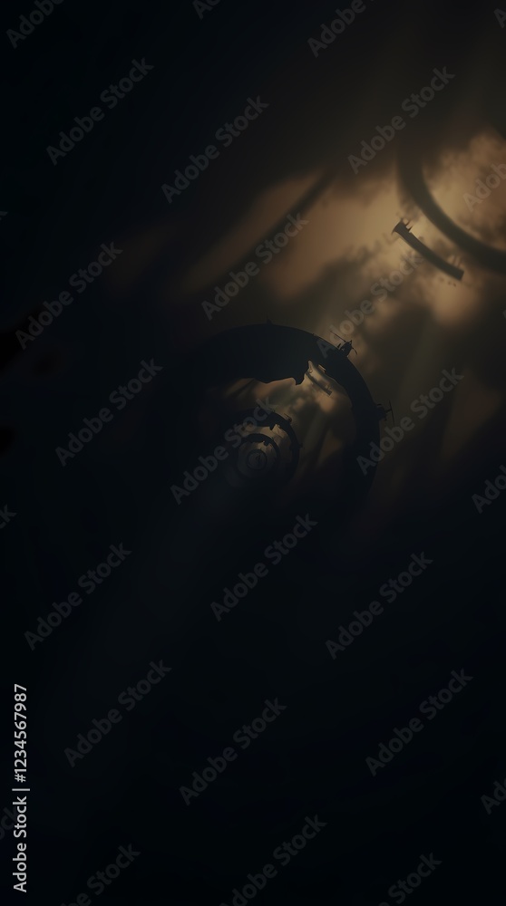 Silhouette of a Spiral Object Against a Bright Glowing Background
Silhouette of a Spiral Object Against a Bright Glowing Background
