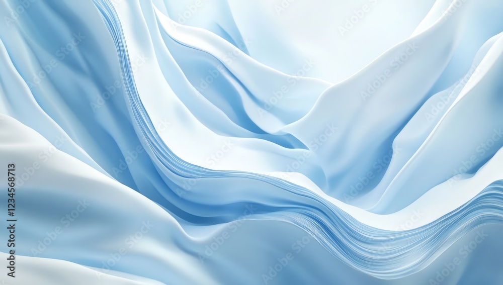 Obraz premium Abstract blue background with smooth lines and curves, creating an elegant atmosphere for presentation or design.