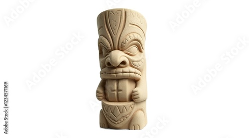 Hand Carved Tiki Statue Polynesian Tribal Art Decor