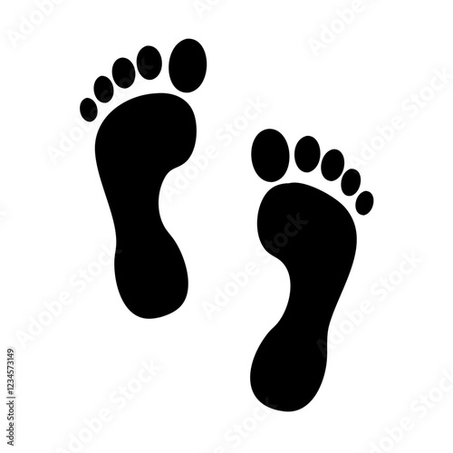 foot prints on white background