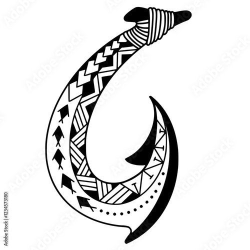 Hawaiian fish hook tattoo design.