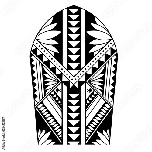 Wrap around arm polynesian tattoo design. Pattern aboriginal samoan. illustration EPS10