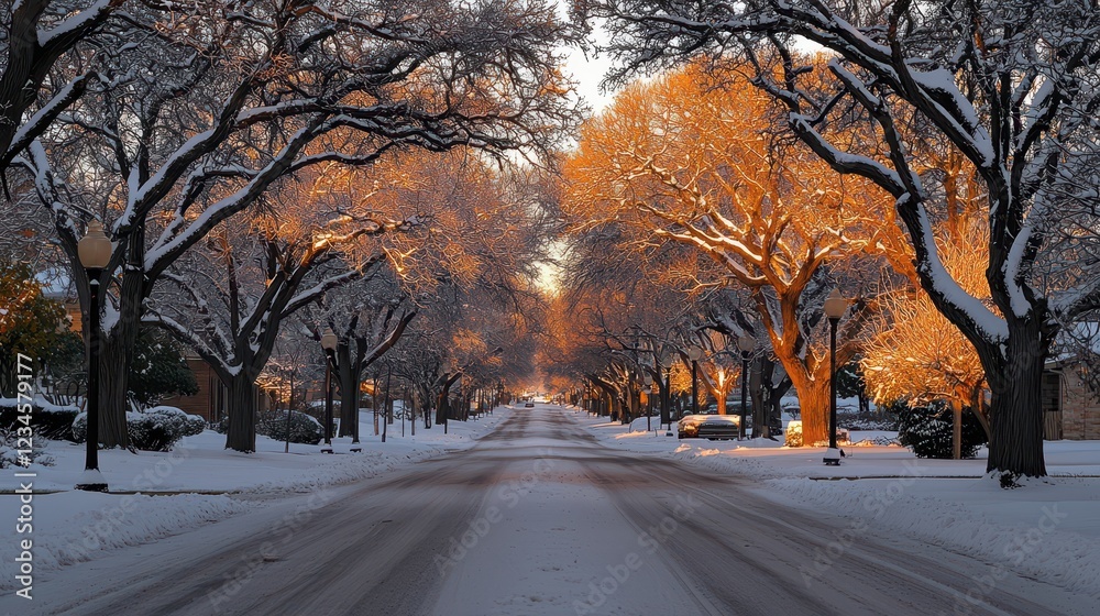 A snowy winter pathway lined with frost-covered trees forming a natural tunnel of white. The golden light of dawn filters through the branches, casting a warm glow on the snow-covered ground. A snowy winter pathway lined with frost-covered trees forming a natural tunnel of white. The golden light of dawn filters through the branches, casting a warm glow on the snow-covered ground.