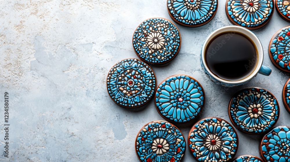 Handcrafted Ceramic Cookies with Intricate European Patterns Handcrafted Ceramic Cookies with Intricate European Patterns