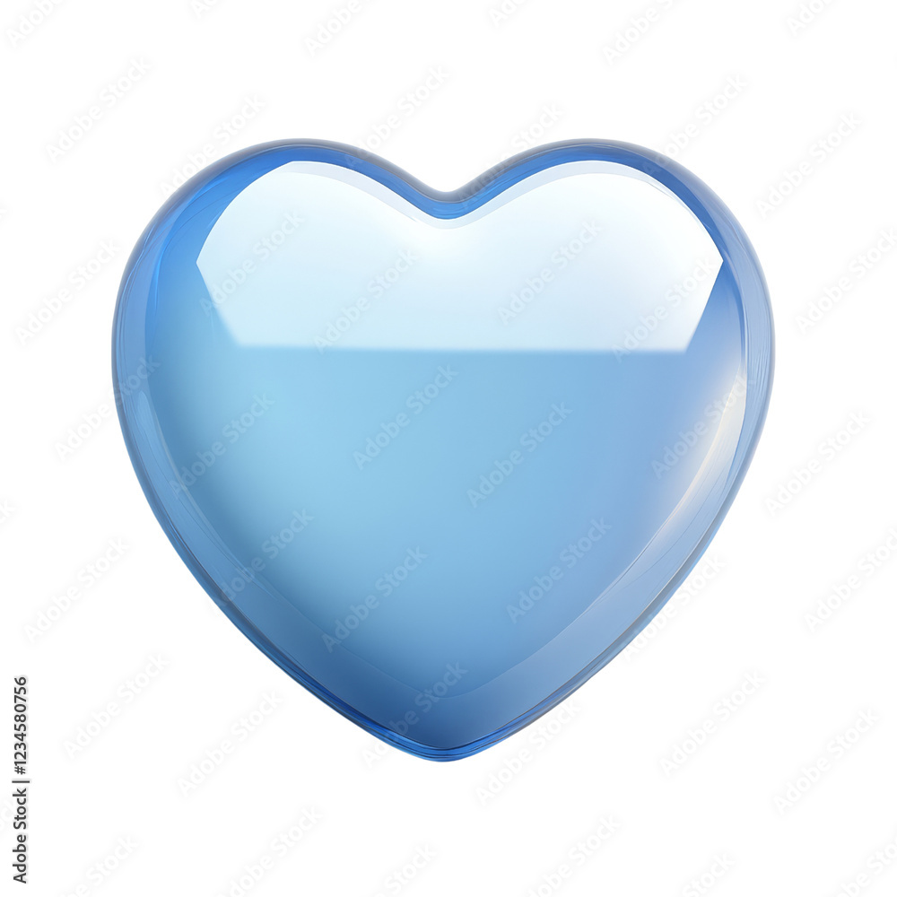 A glossy blue heart shape with a smooth surface. A glossy blue heart shape with a smooth surface.