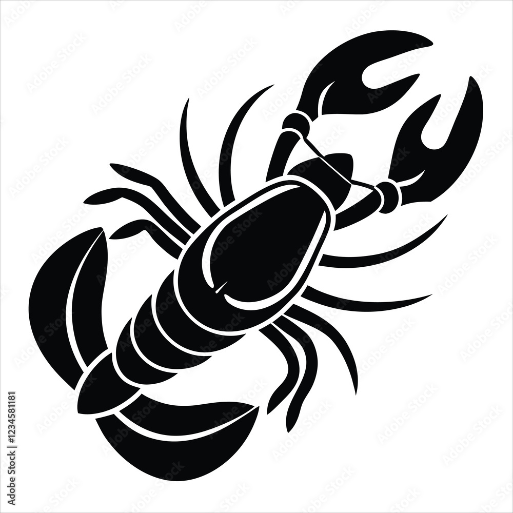 Fototapeta premium Lobster vector logo design on white background