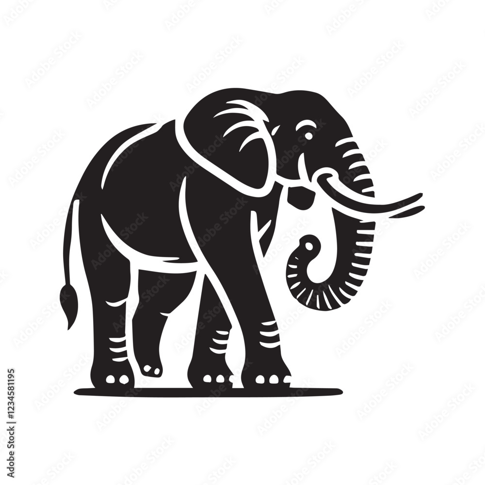 Elephant Head Silhouette vector