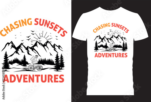 Adventure t shirt design, Chasing sunset and adventures
