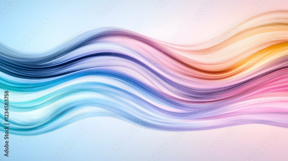 Fototapeta premium Abstract colorful waves flowing, pastel background, dynamic design, website banner