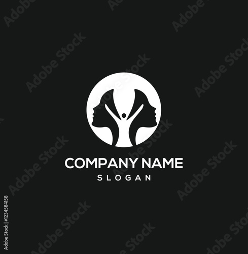 Dual Face Silhouette Logo Vector Design
