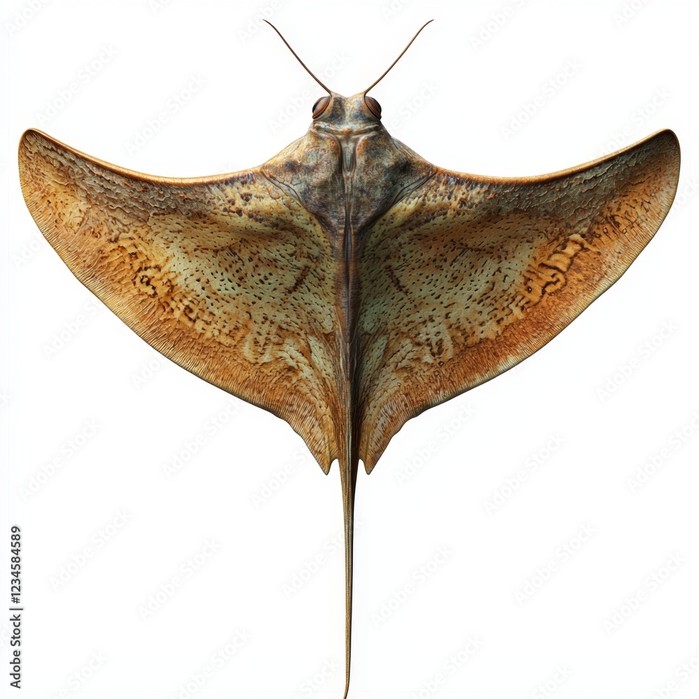Fototapeta premium Detailed and Colorful Illustration of a Unique Manta Ray from a Top View with Natural Patterns and Textures