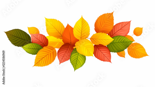 Autumn leaves banner; colorful foliage arrangement; fall season design; website header or greeting card