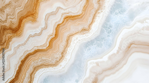 Beige and blue onyx marble texture; swirling patterns; background; design material