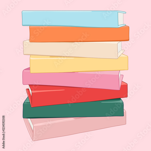Colorful Stack of Books for Learning and Leisure