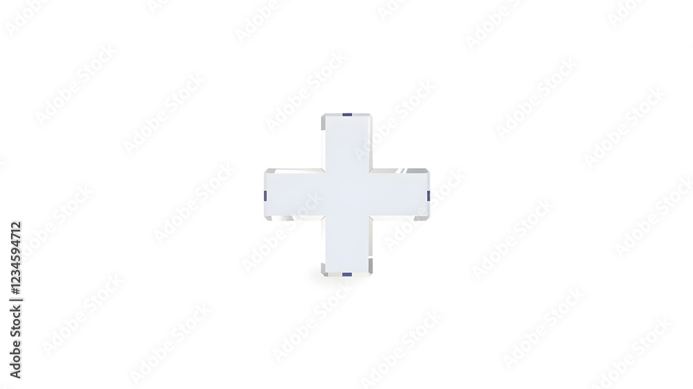 Plus sign cross symbol crystal transparent glass. 3D icon isolated on white background. Vector illustration for graphic design, Ux design. Generative AI Plus sign cross symbol crystal transparent glass. 3D icon isolated on white background. Vector illustration for graphic design, Ux design. Generative AI