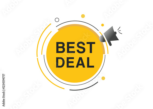 Best deal banner label icon loudspeaker icon flat design element. Vector sign.