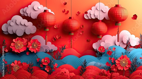 Chinese New Year Lantern Background
