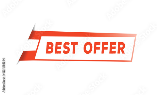 Best offer flat design template or banner element. vector for announcement design.