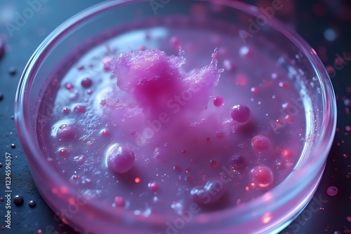 Close up of in vitro fertilization in a petri dish with copy space photo