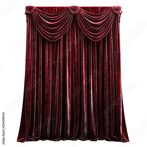 Wallpaper Mural Burgundy curtain drape, visible from the front in a luxurious Torontodigital.ca