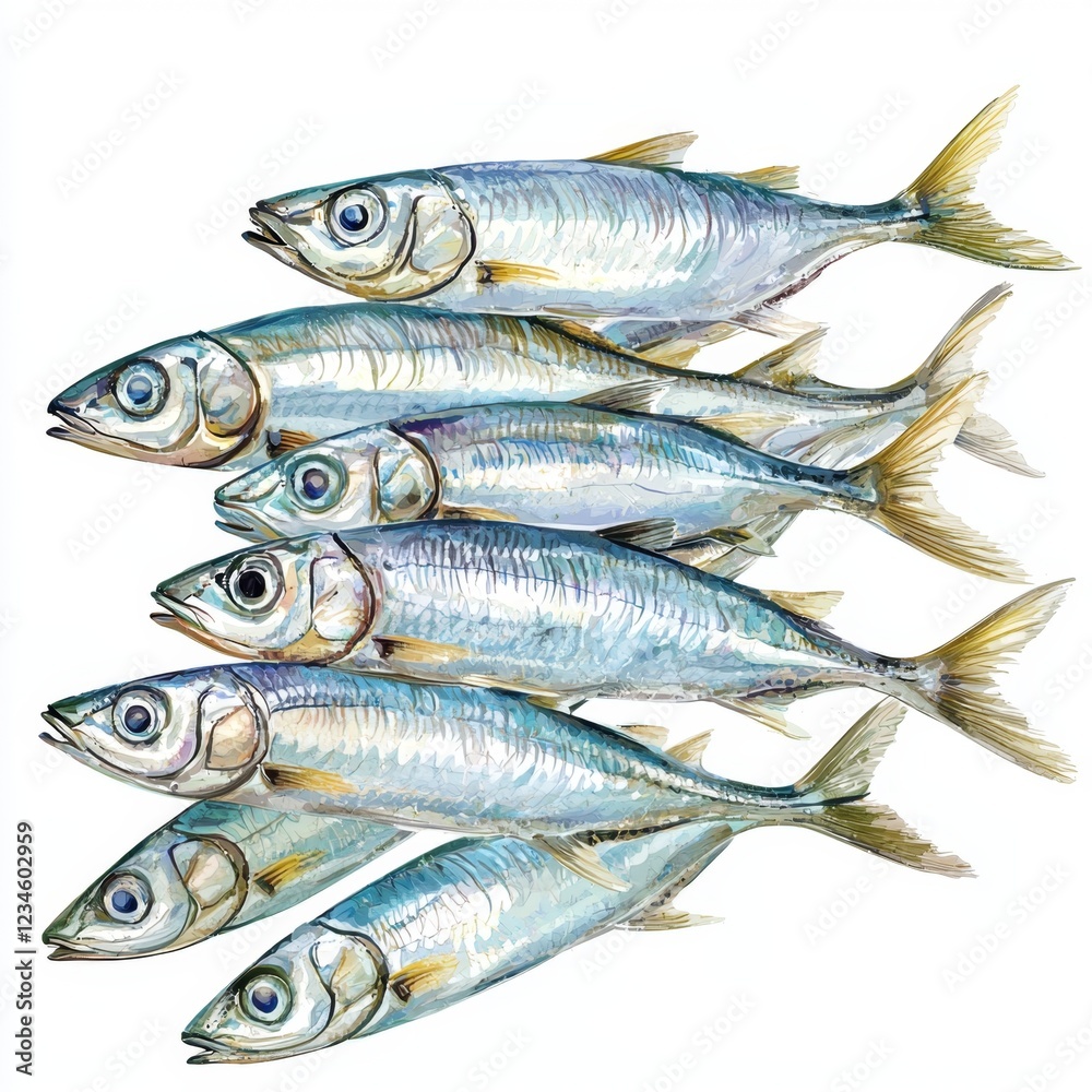 Fresh Wild Blue Fish Grouping on White Background for Culinary and Aquarium Use Fresh Wild Blue Fish Grouping on White Background for Culinary and Aquarium Use