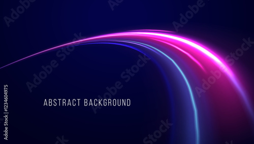 Colorful Light Trails, Long Time Exposure Motion Blur Effect. Abstract fire flare trace lens flares acceleration speed motion on night road. Acceleration speed motion on night road.
