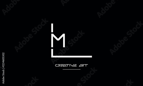 LM, ML, L, M abstract letters logo monogram