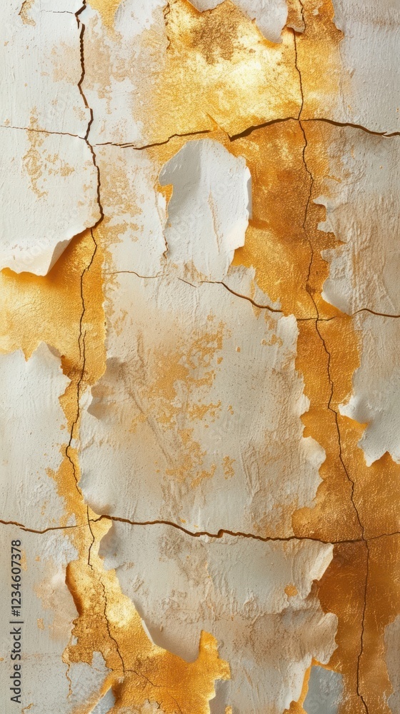 Obraz premium Gold line pattern with some paint on it abstract rough paper.