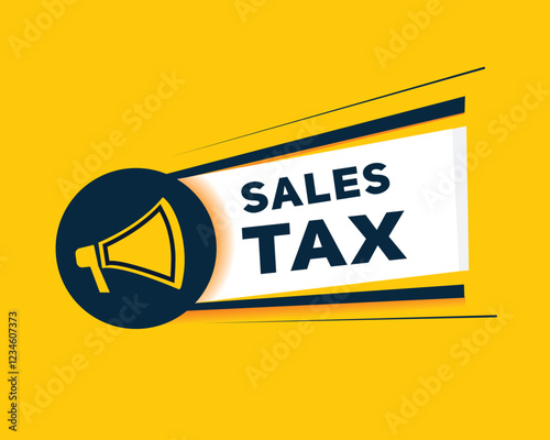 Sales tax banner element with megaphone icon. vector design flat type.
